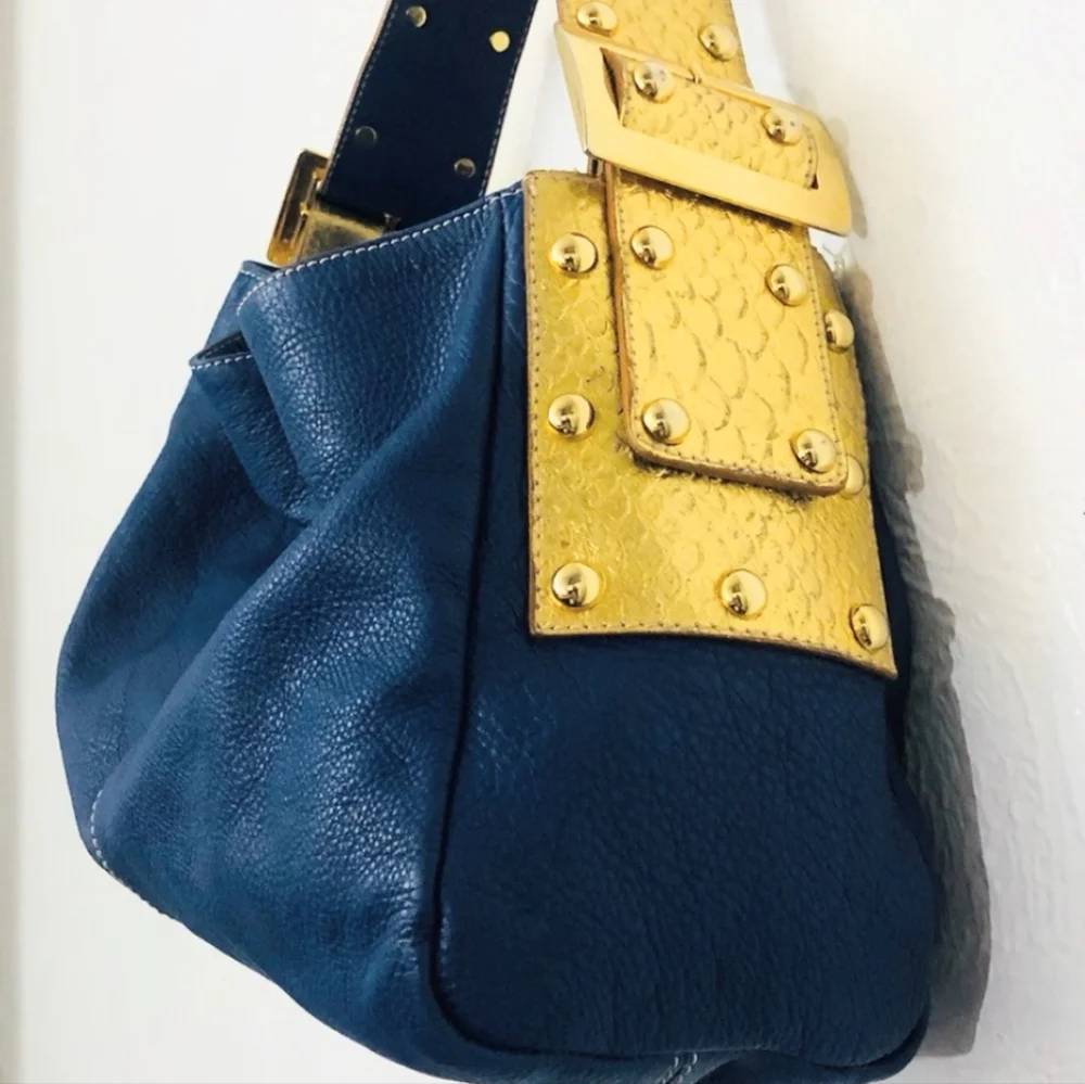 Pulicati Italia Royal Blue Leather Purse - Picture 3 of 6